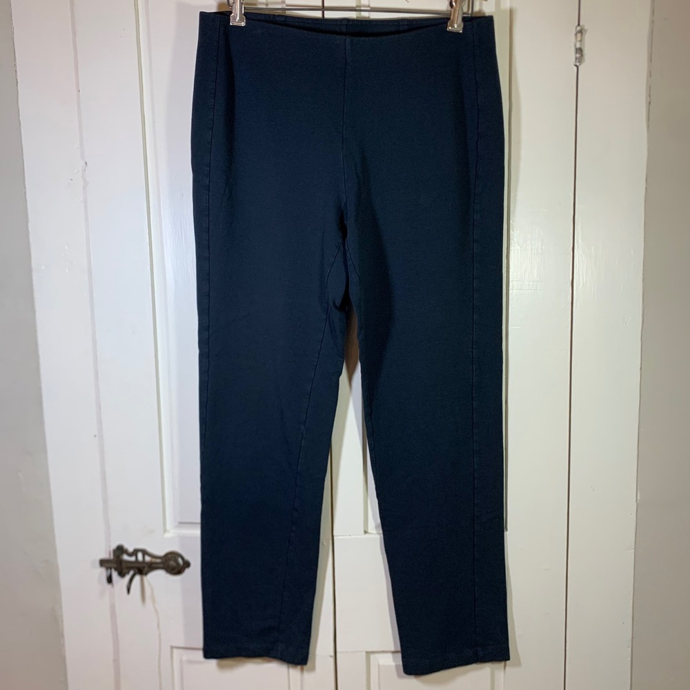 Pure Jill J. Jill Slim Leg Pants Blue Pima Cotton Modal Knit Medium Minimalist
